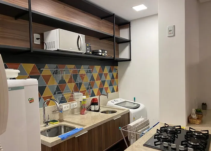 Ap 1 Dormitório a 600m Shopp MV e 200m GNU Wi-Fi TVsmart LAvaRoupa Cozinha Apartamento *